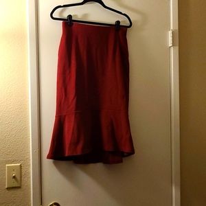 Burgundy Skirt with Pockets